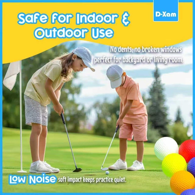 Dexam Foam Golf Balls Bulk Practice Golf Ball Soft Multicolor, Yellow, White or Orange | Long Lasting & Realistic Feel | Limited Flight Use Indoors Outdoors Backyard Training - Image 5